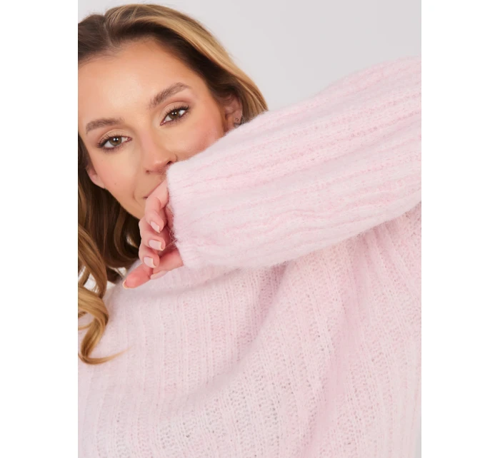 Sweter MI SW model 21954183 jasny różowy - FPrice Sweter MI SW model 21954183 jasny różowy - FPrice