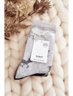 Dámské vánoční ponožky 3-balení šedé a černé