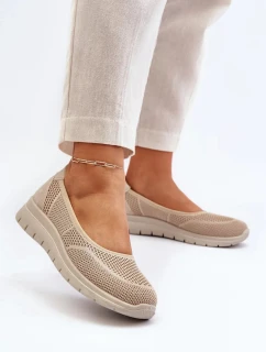 Béžové balerínky na platformě Aviaba