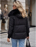 Dámská zimní prošívaná bunda s kapucí, černá, FashionStreet TY6002 Dámská zimní prošívaná bunda s kapucí, černá, FashionStreet TY6002