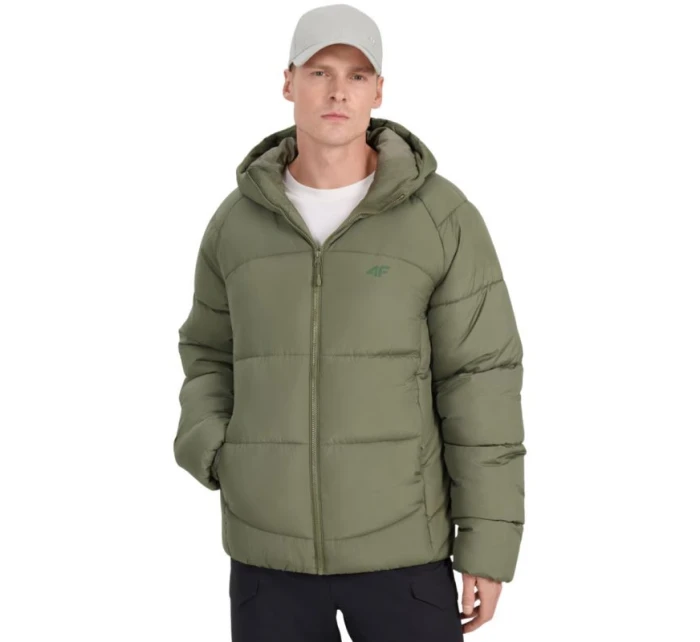 Pánská péřová bunda 4F M0708 khaki 4FRAW25TDJAM0708 43S pánské