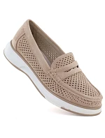 Dámská prolamovaná obuv nude model 22078937 - LEONE Dámská prolamovaná obuv nude model 22078937 - LEONE