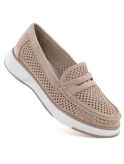 Dámská prolamovaná obuv nude model 22078937 - LEONE