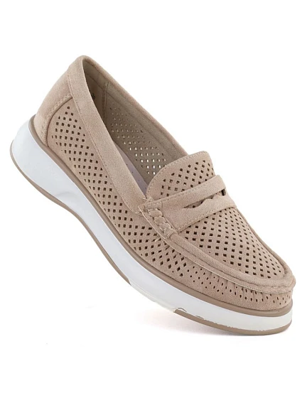 Dámská prolamovaná obuv nude model 22078937 - LEONE Dámská prolamovaná obuv nude model 22078937 - LEONE