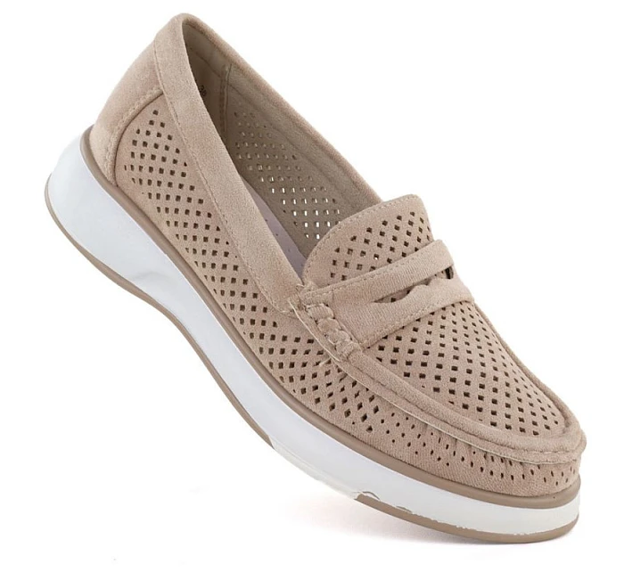 Dámská prolamovaná obuv nude model 22078937 - LEONE Dámská prolamovaná obuv nude model 22078937 - LEONE