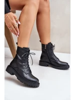 Kožené botky worker s teplou podšívkou na zip černé Elosie Kožené botky worker s teplou podšívkou na zip černé Elosie
