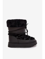 Dámské Sněhule S Kožešinou A Šněrováním Na Platformě Černé model 21705611 - Boto Dámské Sněhule S Kožešinou A Šněrováním Na Platformě Černé model 21705611 - Boto