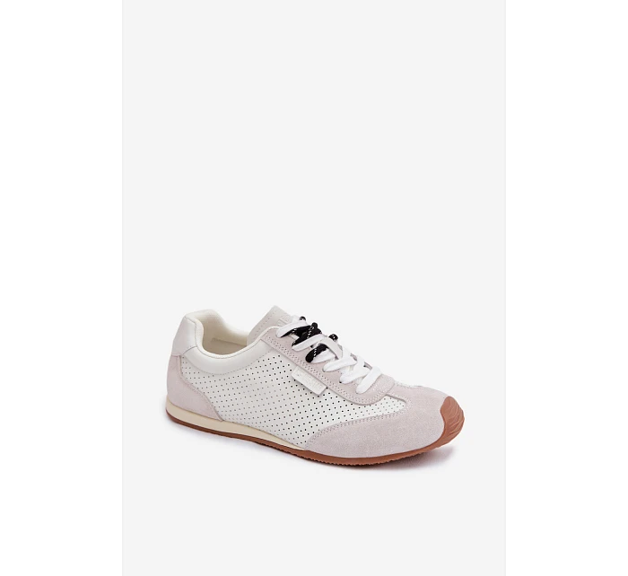 Kožené semišové dámské tenisky Big Star TT274555 Bílé