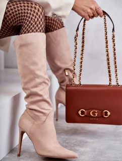 Klasické Semišové černé Boty Na Béžový Ameya