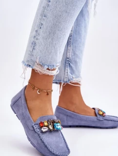 Dámské semišové mokasíny s krystaly Modre Lucille