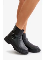 Kotníkové boty Zateplené Na Zip Big Star Černé Kotníkové boty Zateplené Na Zip Big Star Černé