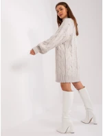 Dámské svetrové šaty světle béžové model 20774219 - FPrice Dámské svetrové šaty světle béžové model 20774219 - FPrice