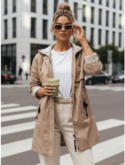 Dámská přechodná bunda parka MEROY béžová FashionStreet TY4288 Dámská přechodná bunda parka MEROY béžová FashionStreet TY4288