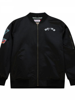 Mitchell & Ness Lightweight Satin Bomber San Antonio Spurs jacket M SJKT6599-SASYYPPPBLCK pánské