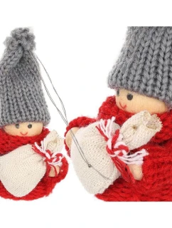 DEKORATIVNÍ PANENKA S TAŠKOU ČERVENÁ DÍVKA 7,5 CM