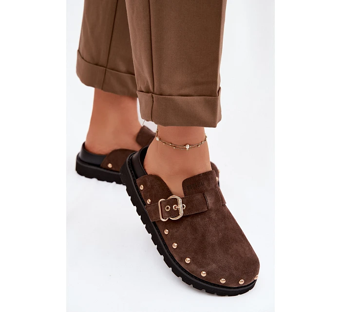 z semiše na platformě s a přezkou Big Star Čokoládové model 22100931 - Big Star Shoes z semiše na platformě s a přezkou Big Star Čokoládové model 22100931 - Big Star Shoes