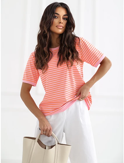 T shirt IT TS model 22084308 ciemny różowy - FPrice T shirt IT TS model 22084308 ciemny różowy - FPrice