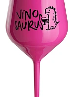 VÍNOSAURUS - růžová nerozbitná sklenice na víno 470 ml