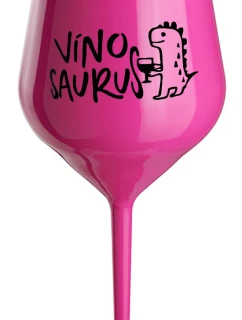 VÍNOSAURUS - růžová nerozbitná sklenice na víno 470 ml