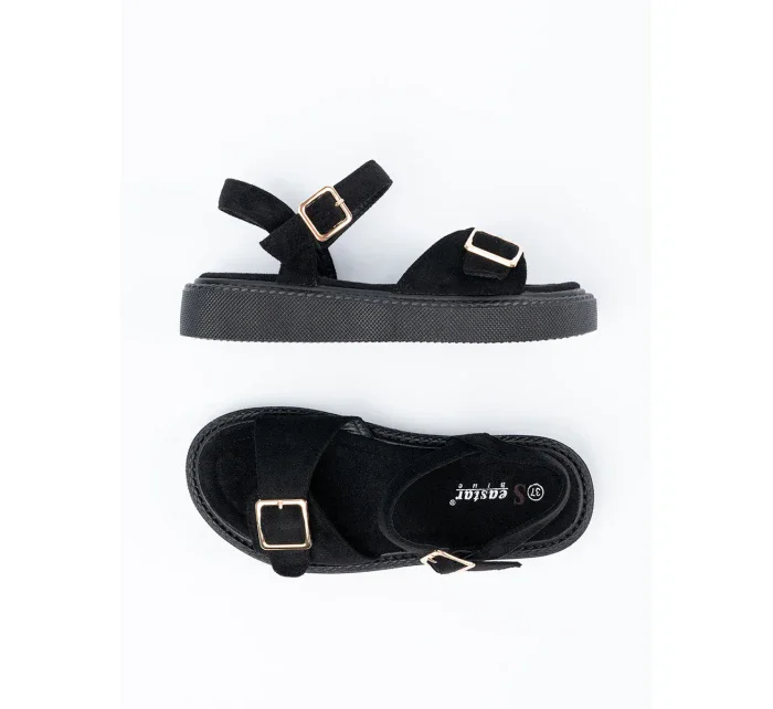 Originální  sandály černé dámské platforma