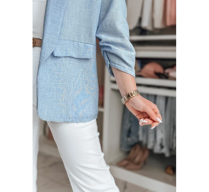 Dámská oversize bunda SOFT LOVE modrá FashionStreet PY0132