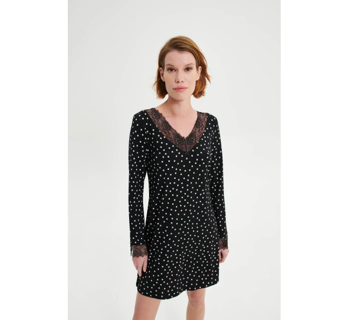 Noční košile s dlouhými rukávy model 18936304 - Vamp