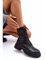 Ocieplané Kožené Workery Botky SBarski MR870-25 Černé