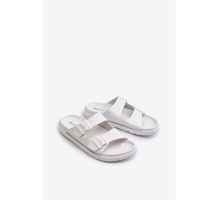 Lehké pánské sandály s přezkami Big Star NN174594 Bílé Lehké pánské sandály s přezkami Big Star NN174594 Bílé