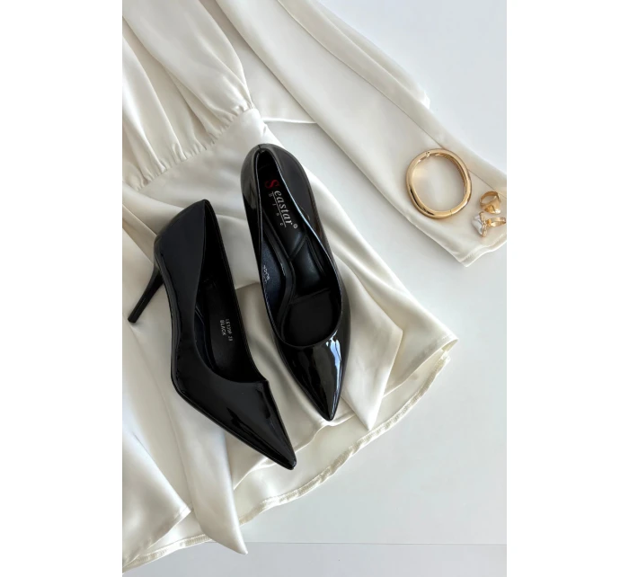 Lakované Eko Kožené Dámské Lodičky S  Černé model 21711378 - Boto