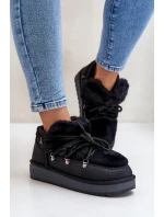 Nízké Sněhule Na Platformě S Kožešinou D.Franklin DFSH370011 Černé Nízké Sněhule Na Platformě S Kožešinou D.Franklin DFSH370011 Černé