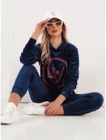VIP PRIVATE tmavě modrý dámský velurový komplet FashionStreet AY0867 VIP PRIVATE tmavě modrý dámský velurový komplet FashionStreet AY0867