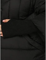 Pikowana kurtka damska zimowa z futerkiem czarna FashionStreet TY5741