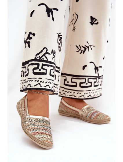 Elegantní Kožené Espadrilky S Pletením Multikolor Zazoo 10178