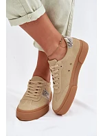 Dámské tenisky s kůží Big Star Béžové model 22042750 - Big Star Shoes