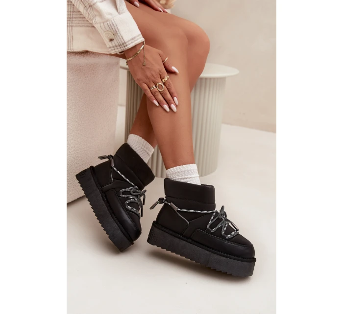 Dámské sněhule na platformě D.Franklin – černé Dámské sněhule na platformě D.Franklin – černé