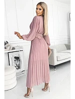 Plisované šaty 414-2 KLARA starorůžové - Numoco