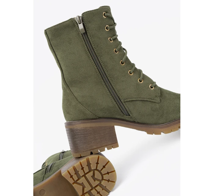 Praktické zelené dámské kotníčkové boty platforma Praktické zelené dámské kotníčkové boty platforma