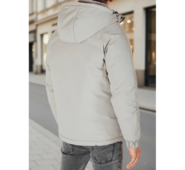 Pánská šedá zimní bunda s kapucí FashionStreet TX5107