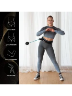 MAGNETICKÝ HULA HOP SET ČERNÝ/TYRKYSOVÝ HHM17 S POČÍTADLEM HMS + ZEŠTÍHLUJÍCÍ PÁS BR163 ČERVENÝ