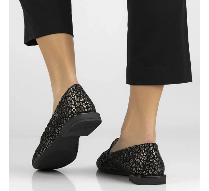 Dámské černé prolamované kožené polobotky Filippo DP7710 Dámské černé prolamované kožené polobotky Filippo DP7710