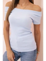 Dámská bavlněná blůza s výstřihem do V a potiskem bílá