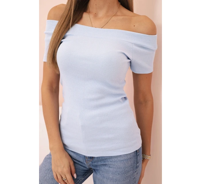 Dámská bavlněná blůza s výstřihem do V a potiskem bílá