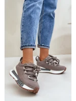 Semišové dámské sneakersy na platformě s tlustým šněrováním Artiker 54C1463 šedé Semišové dámské sneakersy na platformě s tlustým šněrováním Artiker 54C1463 šedé