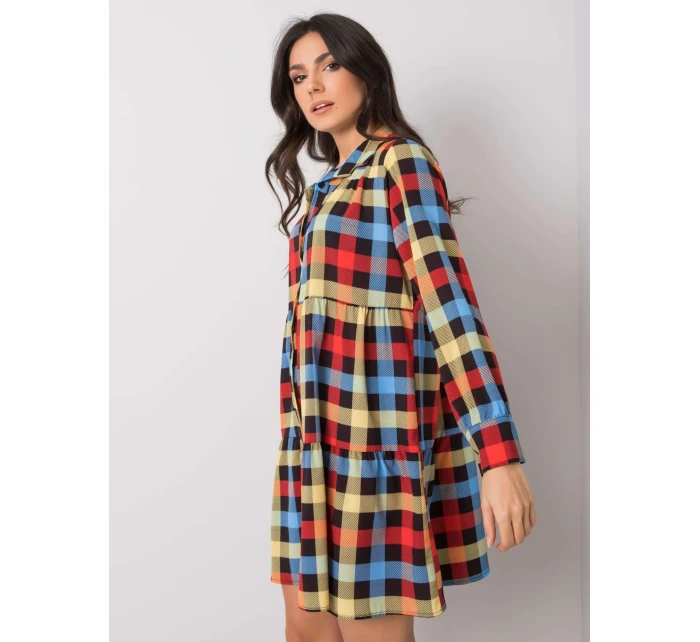 Sukienka DHJ SK model 19373340 czarno czerwony - FPrice Sukienka DHJ SK model 19373340 czarno czerwony - FPrice