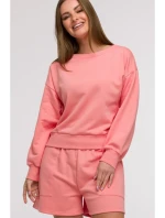 model 21047186 Mikina s otevřenými zády korálová - BeWear model 21047186 Mikina s otevřenými zády korálová - BeWear