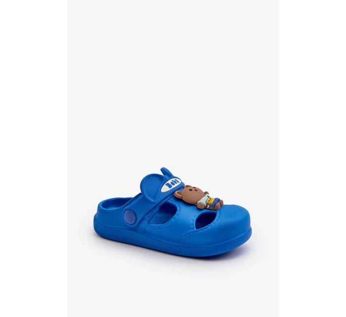 Dětské pěnové papuče s ozdobou, modrá opleia Dětské pěnové papuče s ozdobou, modrá opleia