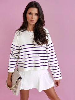 VELORIA dámský svetr fialový FashionStreet MY2029