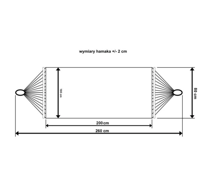 ZAHRADNÍ HOUPACÍ SÍŤ PRO 1 OSOBU 200X100CM S TYČÍ A STŘAPCI MIAMI ECRU