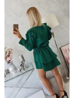 Šaty se model 20753767 volány tmavě zelené - K-Fashion