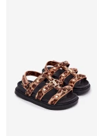 Dívčí sandály se zlatým detailem leopard Lunessa Dívčí sandály se zlatým detailem leopard Lunessa
